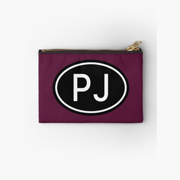 Item preview, PJ Initials Monogram Oval White Letters designed and sold by Jeallan Designs.