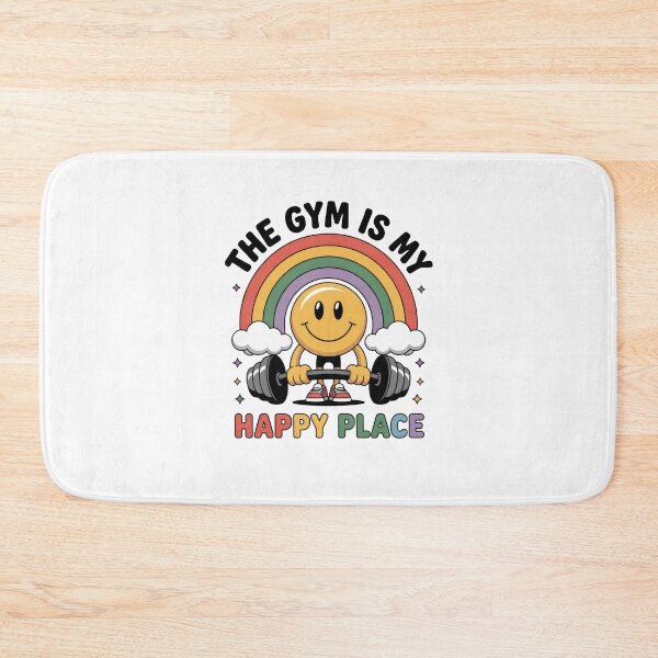 Item preview, The Gym Is My Happy Place – Smiley Rainbow Fitness Graphic designed and sold by Enea Kelo.