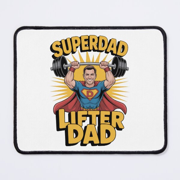 Item preview, Superdad Lifter Dad – Superhero Father Gym Cartoon designed and sold by Enea Kelo.