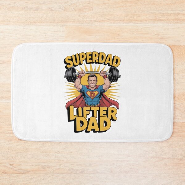 Item preview, Superdad Lifter Dad – Superhero Father Gym Cartoon designed and sold by Enea Kelo.