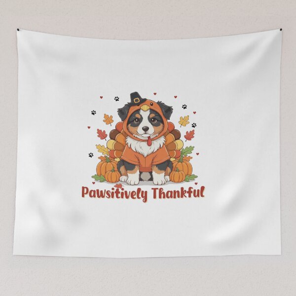 Item preview, Pawsitively Thankful Australian Shepherd Thanksgiving Cute Fall designed and sold by The Real Life Symphony.