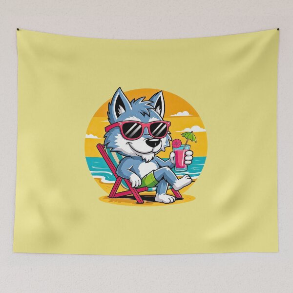 Item preview, Blue Wolf Beach Chill designed and sold by VibrArtco.