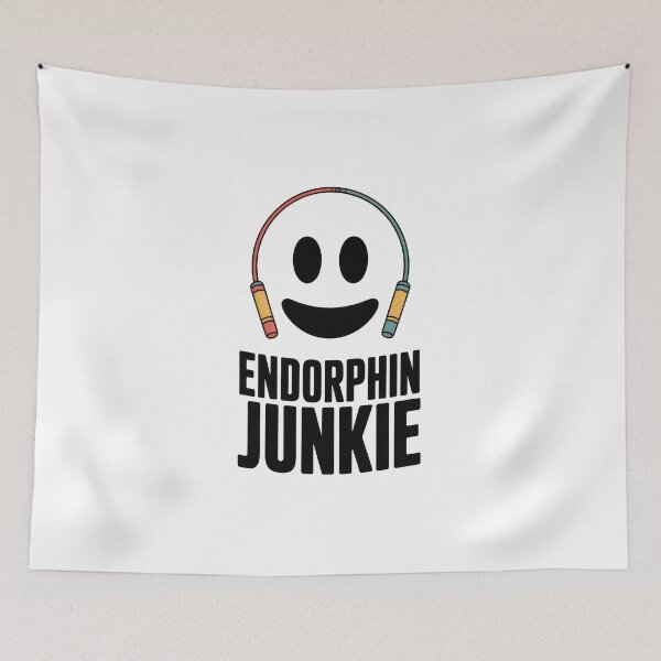 Item preview, Endorphin Junkie – Smiley Face Jump Rope Fitness Cartoon designed and sold by Enea Kelo.