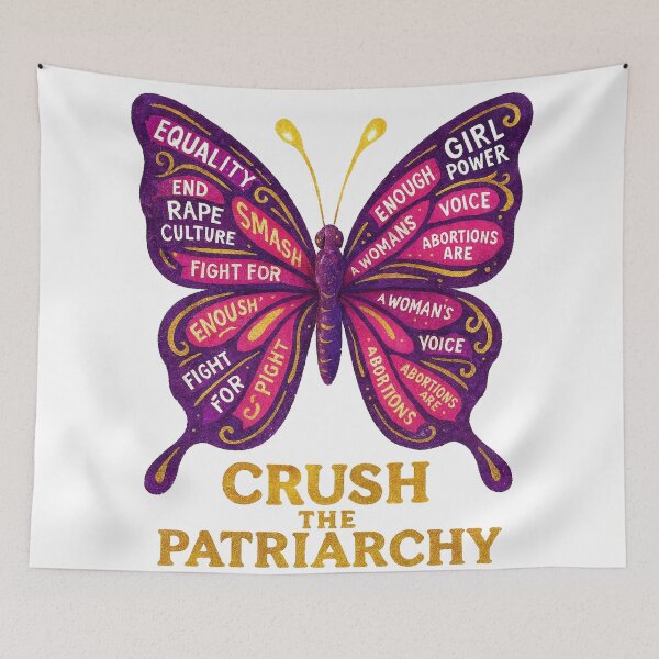 Item preview, Crush the Patriarchy Feminist Butterfly designed and sold by ramith-concept.
