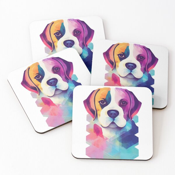 Item preview, Colorful Geometric Dog Art – Vibrant Pet Portrait Illustration designed and sold by Hentoy Arts.