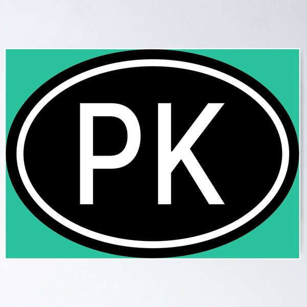 Item preview, PK Initials Monogram Oval White Letters designed and sold by Jeallan Designs.
