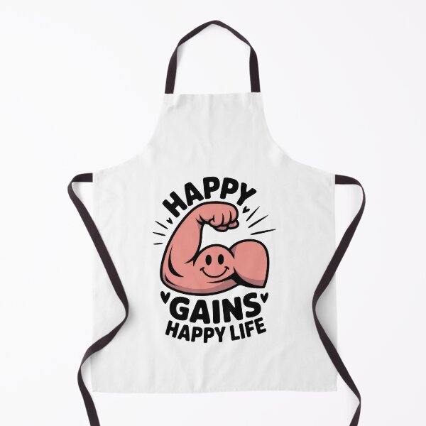 Item preview, Happy Gains Happy Life – Smiley Arm Gym Art designed and sold by Enea Kelo.