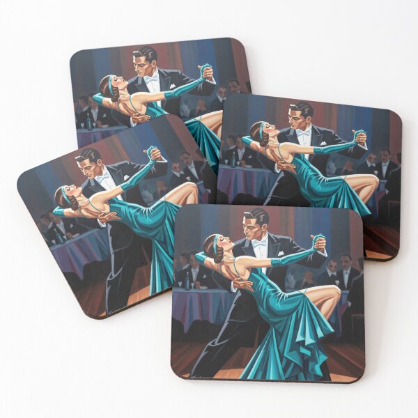 Item preview, The Tango in Teal - Original Art Deco Artwork designed and sold by elektronen.