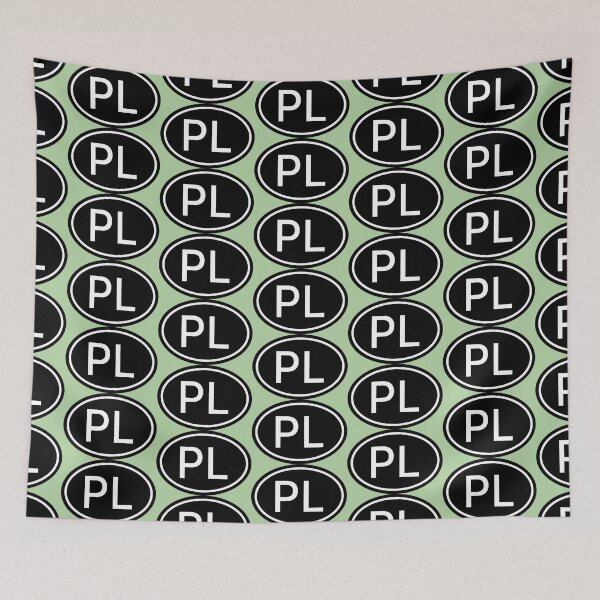 Item preview, PL Initials Monogram Oval White Letters designed and sold by Jeallan Designs.