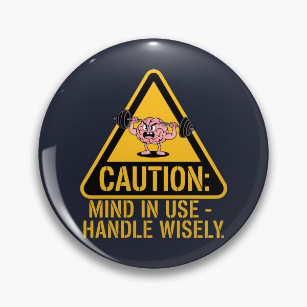 Item preview, Comedic Motivational Brain Lifter Inside Yellow Caution Symbol designed and sold by SplashTastic.