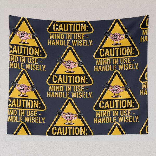 Item preview, Comedic Motivational Brain Lifter Inside Yellow Caution Symbol designed and sold by SplashTastic.