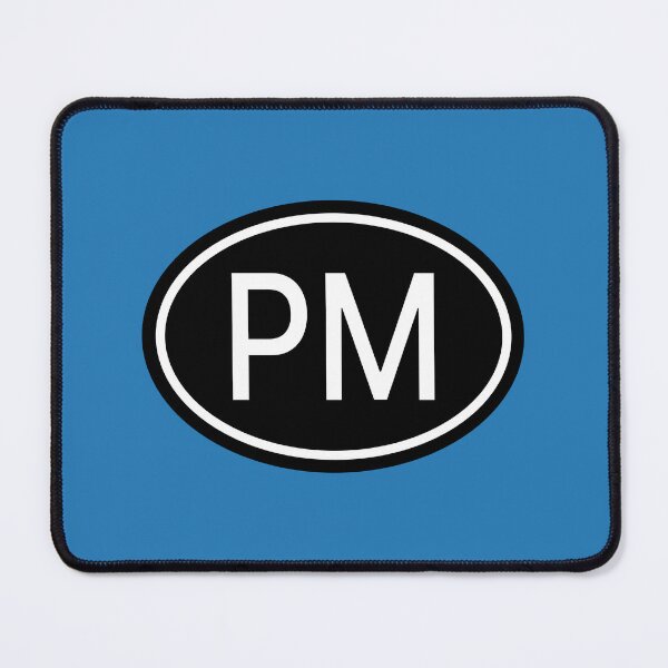 Item preview, PM Initials Monogram Oval White Letters designed and sold by Jeallan Designs.
