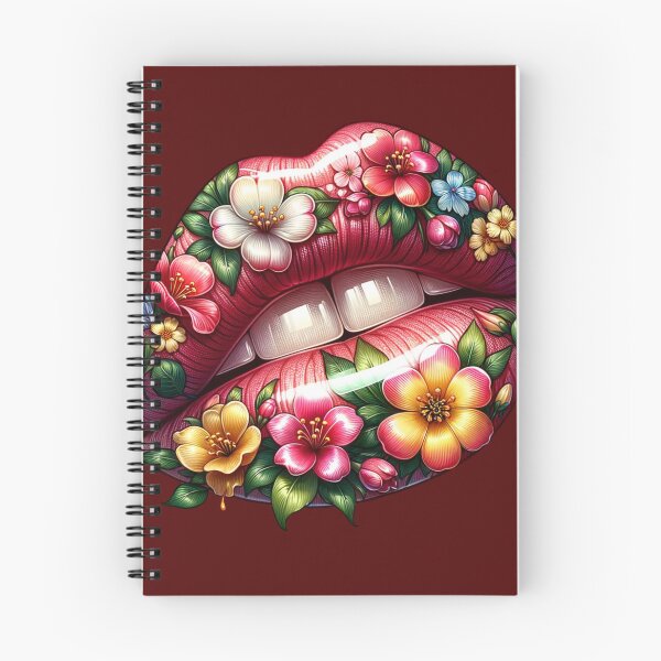 Item preview, Spring Bloom Lips – Glossy Floral Lip Art with Vibrant Flowers designed and sold by Margival.