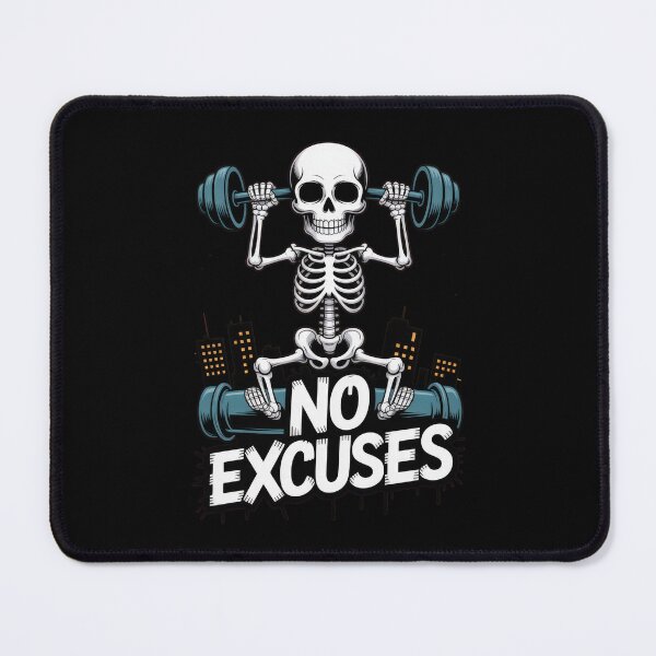 Item preview, No Excuses – Urban Skeleton Gym Motivation Art designed and sold by Enea Kelo.