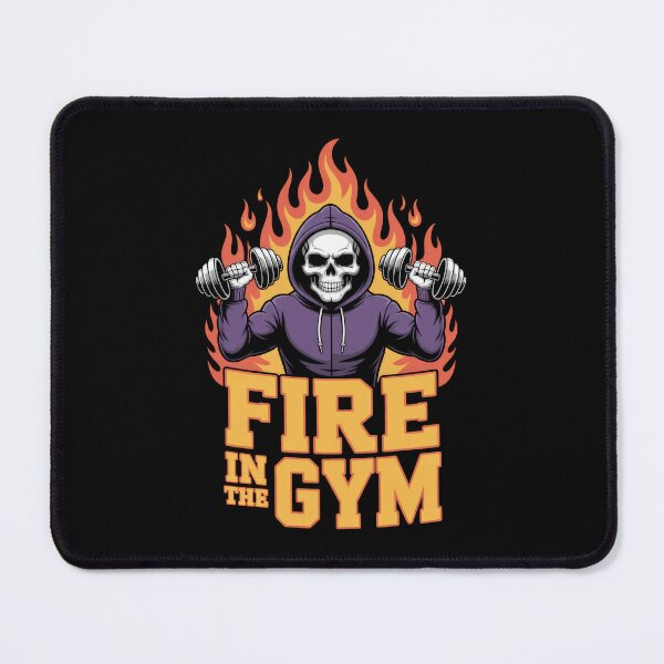 Item preview, Fire in the Gym – Intense Hoodie Skeleton Weightlifting Art designed and sold by Enea Kelo.