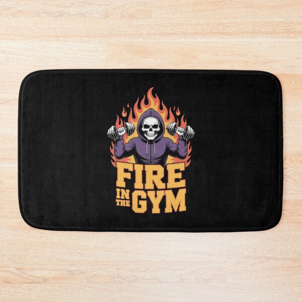 Item preview, Fire in the Gym – Intense Hoodie Skeleton Weightlifting Art designed and sold by Enea Kelo.