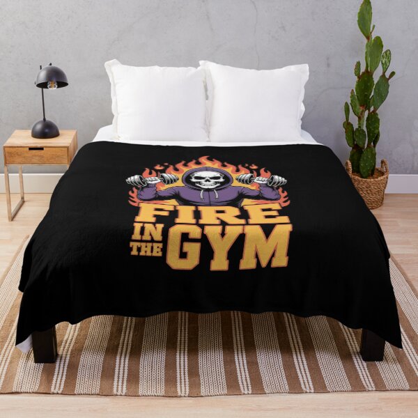 Item preview, Fire in the Gym – Intense Hoodie Skeleton Weightlifting Art designed and sold by Enea Kelo.