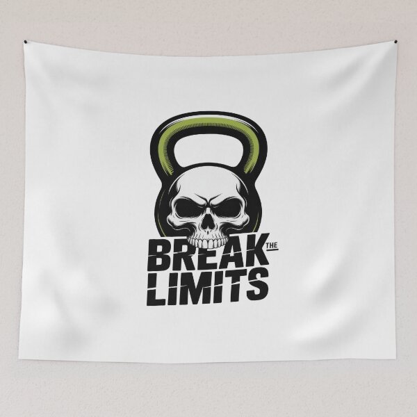 Item preview, Break the Limits – Skull Kettlebell Grunge Gym Art designed and sold by Enea Kelo.