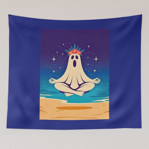 Item preview, Meditating Ghost on Beach designed and sold by VibrArtco.