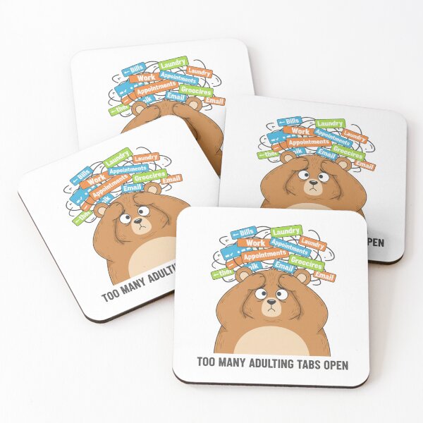 Item preview, Overwhelmed Bear: Too Many Adulting Tabs Open designed and sold by LaElee.