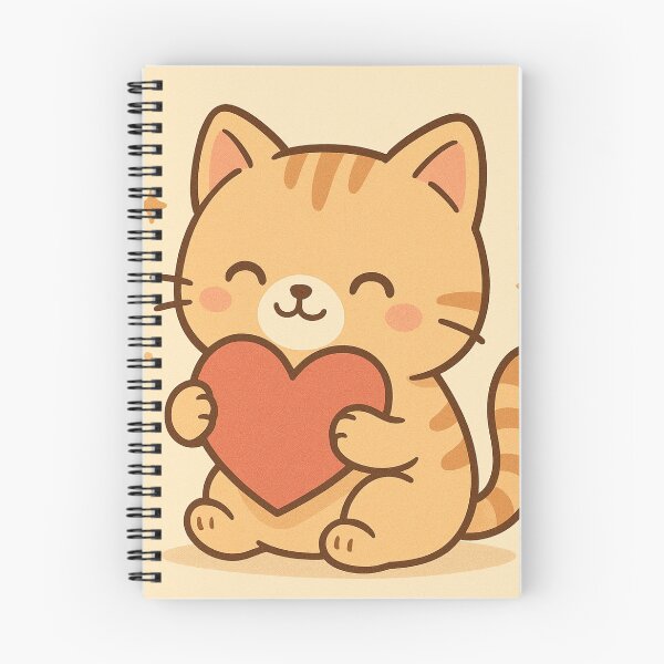 Item preview, Cute Kawaii Cat Holding Heart – Adorable Love Illustration designed and sold by Swati's Digital Den.