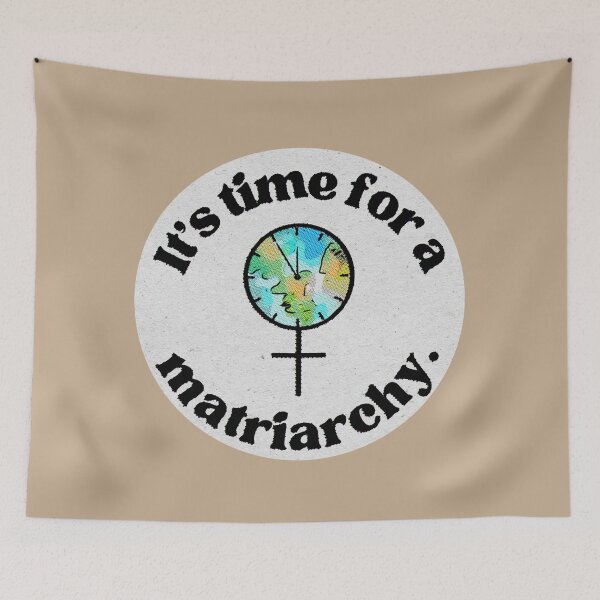 Item preview, It’s Time for a Matriarchy | Feminist Clock Symbol Print designed and sold by Parasocialite.