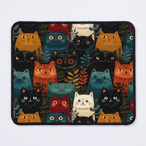 Item preview, Kitties Folk — illustrated design designed and sold by caropezpatterns.