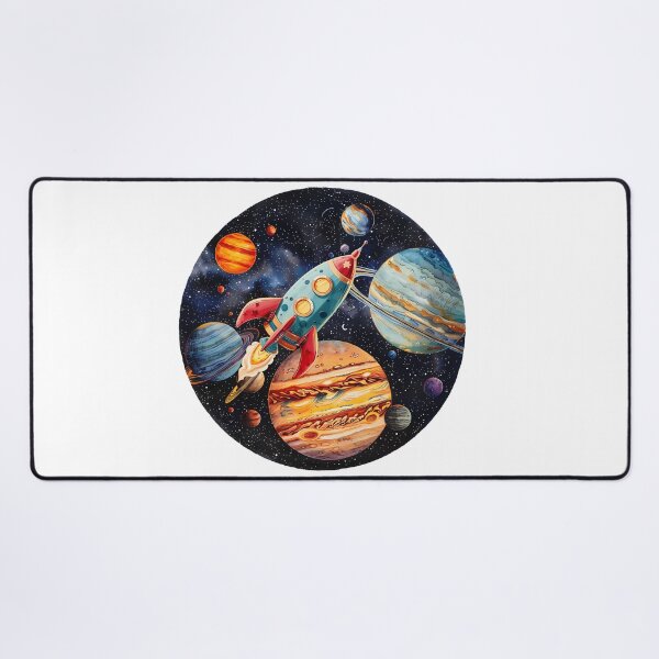 Item preview, Colorful Rocket in Outer Space – Planet Galaxy Adventure designed and sold by DesignArtist.ia.