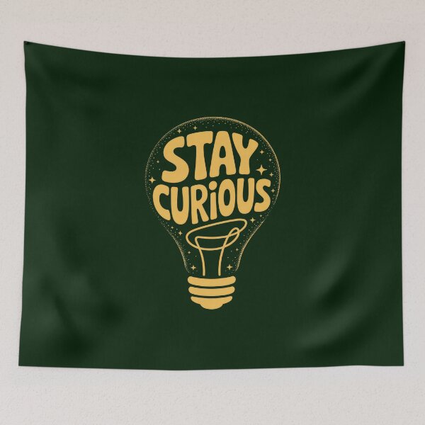 Item preview, Stay Curious – Lightbulb Creativity Motivation Design designed and sold by Enea Kelo.