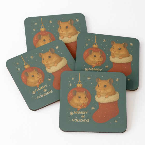 Item preview,  “Hammy Holidays – Festive Hamsters in Bauble and Stocking” designed and sold by GeoWild Designs.