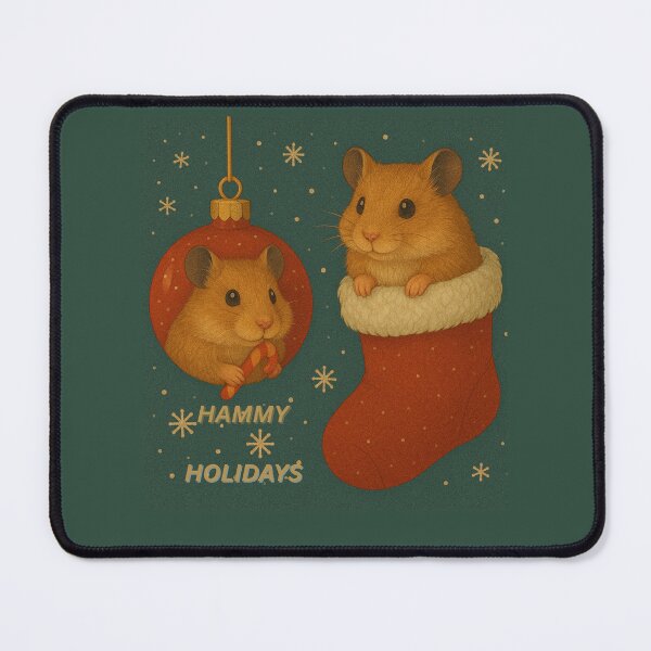 Item preview, “Hammy Holidays – Festive Hamsters in Bauble and Stocking” designed and sold by GeoWild Designs.