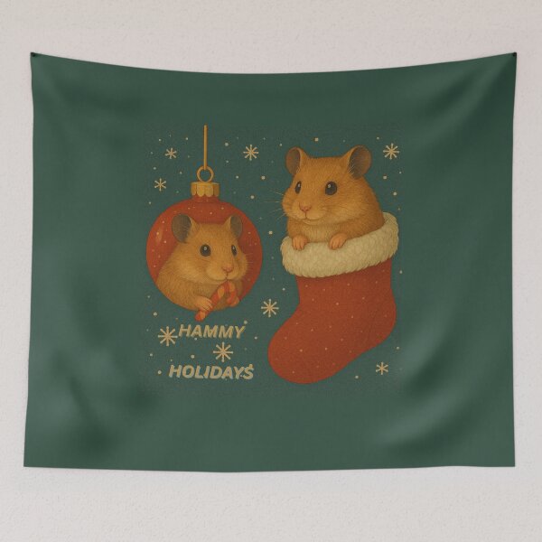 Item preview,  “Hammy Holidays – Festive Hamsters in Bauble and Stocking” designed and sold by GeoWild Designs.