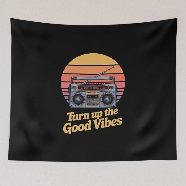 Item preview, Turn Up the Good Vibes – Retro Boom Box Summer Music Graphic designed and sold by Enea Kelo.