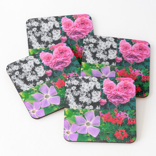 Item preview, Collage of Flowers, colorful with one greyscale block designed and sold by Dryft7.