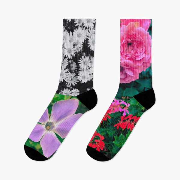 Item preview, Collage of Flowers, colorful with one greyscale block designed and sold by Dryft7.