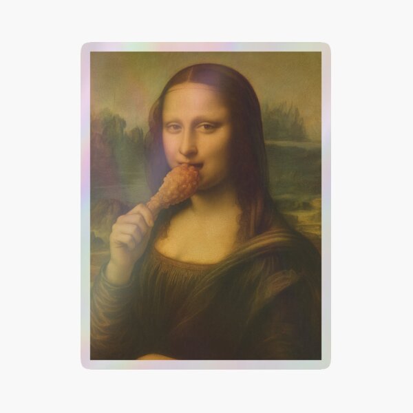 Item preview, Monalisa fried chicken mona lisa happy birthday christmas funny prank meme gift weird designed and sold by CheeseBlueprint.