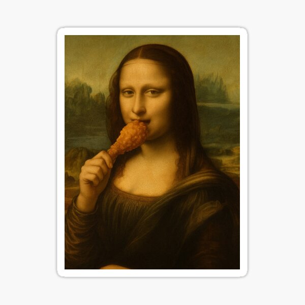 Item preview, Monalisa fried chicken mona lisa happy birthday christmas funny prank meme gift weird designed and sold by CheeseBlueprint.