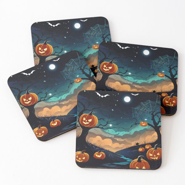 Item preview, Bats and pumpkins in the glow of the night designed and sold by FunnyPrintscz.