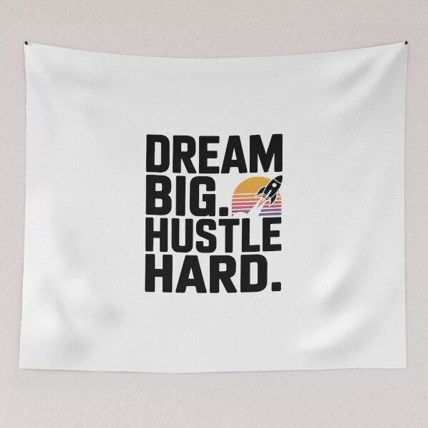 Item preview, Dream Big, Hustle Hard – Retro Rocket Motivation Art designed and sold by Enea Kelo.