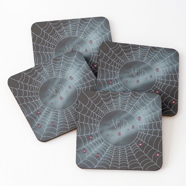 Item preview, Dark Spider Web with Red Spiders and Void Text – Creepy Gothic Art designed and sold by SamartkitDesign.