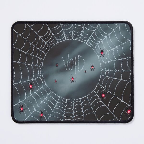 Item preview, Dark Spider Web with Red Spiders and Void Text – Creepy Gothic Art designed and sold by SamartkitDesign.