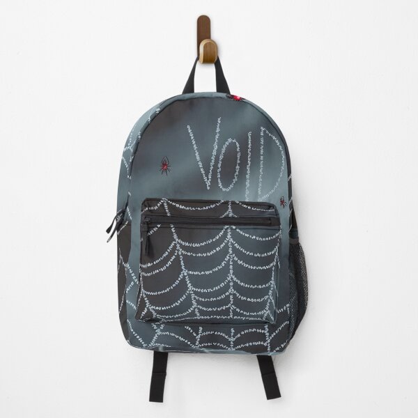 Item preview, Dark Spider Web with Red Spiders and Void Text – Creepy Gothic Art designed and sold by SamartkitDesign.
