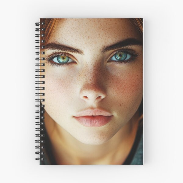 Item preview, Freckled Beauty – Photorealistic Portrait with Striking Eyes designed and sold by mliotard.