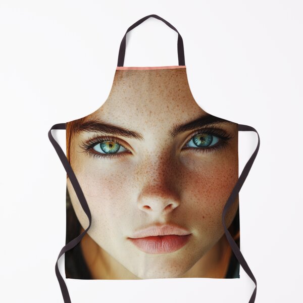 Item preview, Freckled Beauty – Photorealistic Portrait with Striking Eyes designed and sold by mliotard.