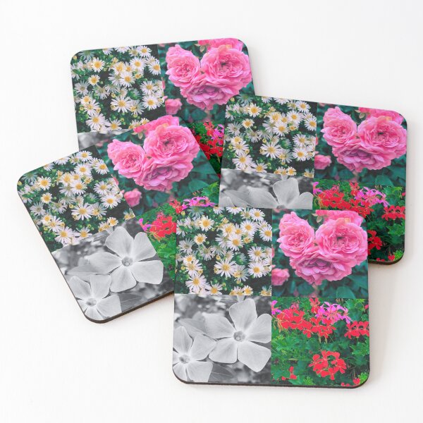 Item preview, Collage of Flowers, colorful with one greyscale block designed and sold by Dryft7.