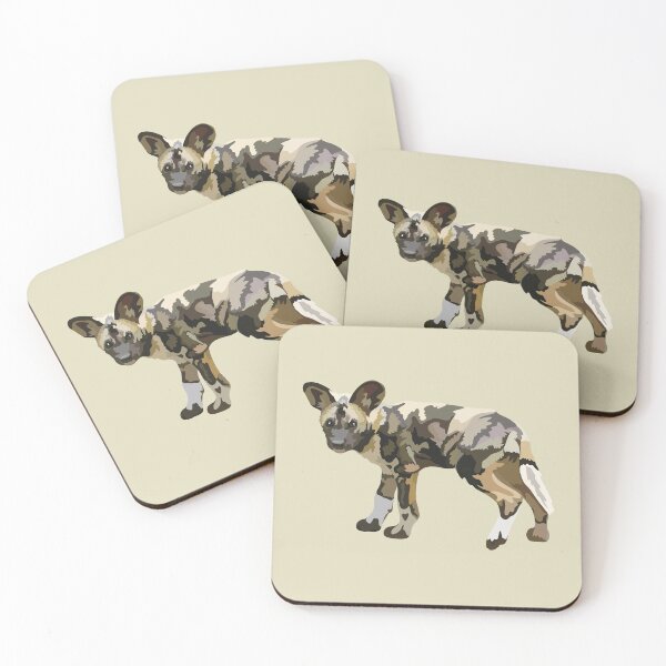 Item preview, P is for Painted Dog, Painted Dog Illustration – African Wild Dog Art for Wildlife Lovers designed and sold by PrettylittlepastelUk.