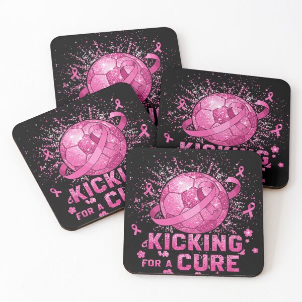 Item preview, Kicking for a Cure – Pink Soccer Breast Cancer Awareness Shirt designed and sold by TrackinDaTrends.