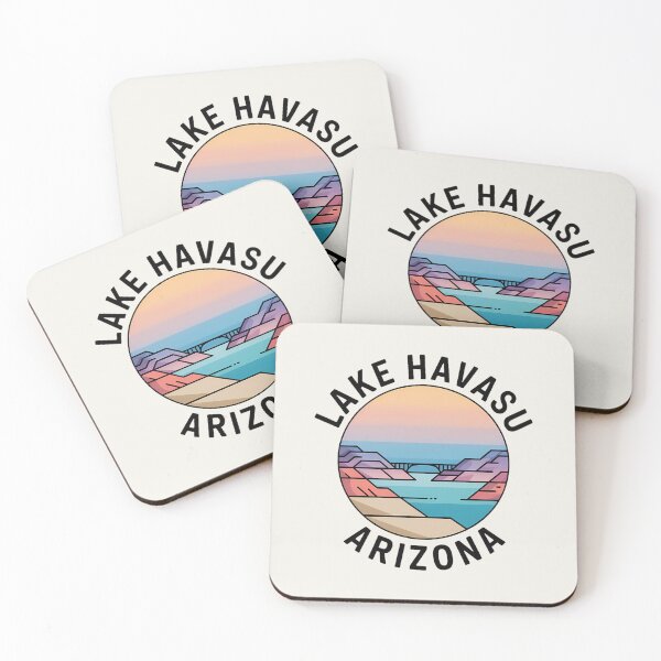 Item preview, Lake Havasu Arizona Minimalist Pastel Artline Badge Sticker designed and sold by Horizon Tales.