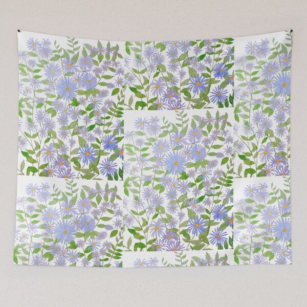 Item preview, Michaelmas daisies watercolour painting  designed and sold by esvb.