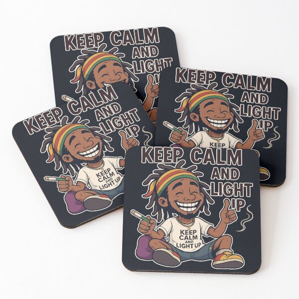 Item preview, Keep Calm and Light Up – Funny Rasta Cartoon designed and sold by ClearPulse.